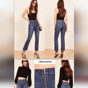 Reformation Brooke Crop High Straight Zip Jean